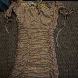 ribbed floral bodycon dress